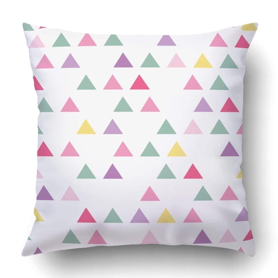 WOPOP Cute Raster In Spring Colors With Hipster Triangle For Baby Mother's Day Pillowcase Cover Cushion 18x18 inch