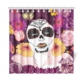 thumbnail image 1 of WOPOP Day of The Dead Flowers Shower Curtain Waterproof Fabric Bath Curtain 66x72 inches, 1 of 2