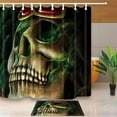 thumbnail image 1 of WOPOP Death Shower Curtains Green Evil Breath Skull Shower Curtain 66x72 inches with Floor Doormat Bath Rugs 15.7x23.6 inches, 1 of 1
