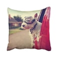 thumbnail image 1 of WOPOP Dog Cute Westie West Highland Terrier With Goggles On Riding In Car Down Urban Ride Pillowcase Pillow Cushion Cover 16x16 inches, 1 of 1