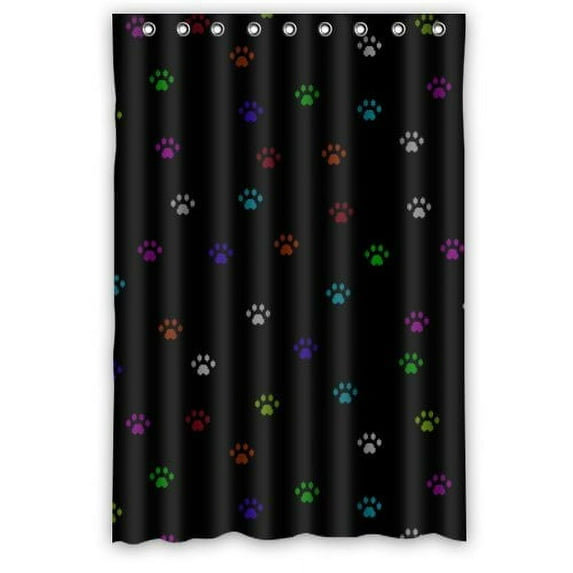 WOPOP Dog Paw Pattern Waterproof Bathroom Fabric Shower Curtain 48x72 inches