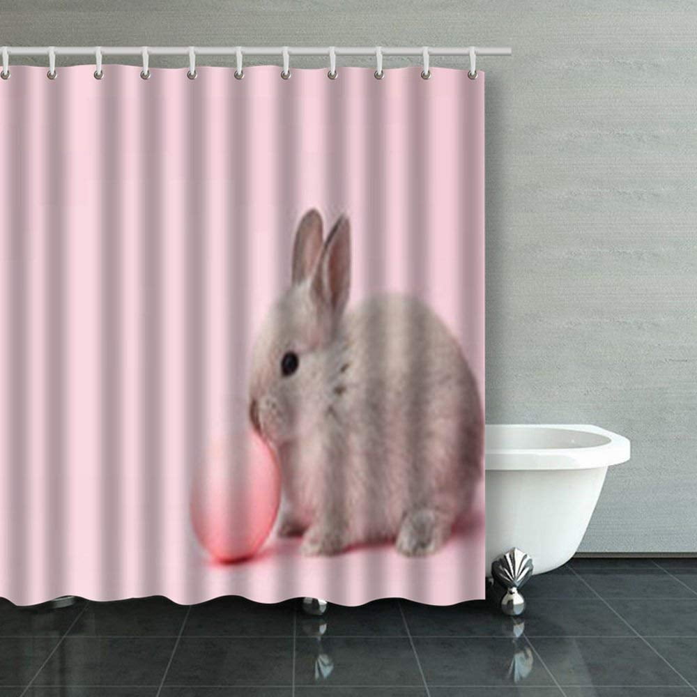 WOPOP Easter Bunny Rabbit Pink Painted Egg Eggs Shower Curtains