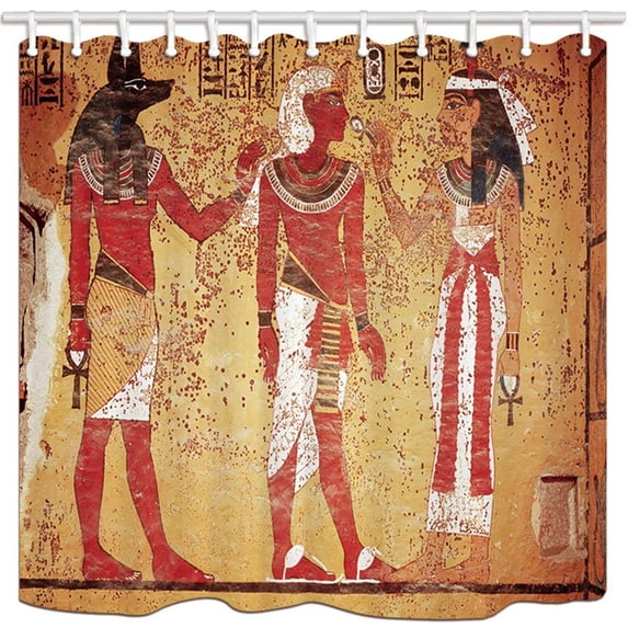 WOPOP Egyptian Ancient Egypt in Vintage Polyester Fabric Bathroom Shower Curtain 66x72 inches
