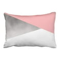 thumbnail image 1 of WOPOP Elegant Modern Faux Silver Blush Pink Geometric Pillowcase Cushion Cover 20x30 inch, 1 of 1