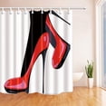 thumbnail image 1 of WOPOP Fashion Girly Decor Modern City Lady with Red High Heels for Polyester Fabric Bathroom Shower Curtain 66x72 inches, 1 of 1