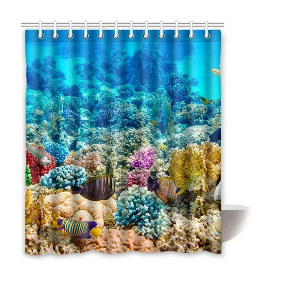 WOPOP Fish Waterproof Polyester Bathroom Shower Curtain 60x72 Inches