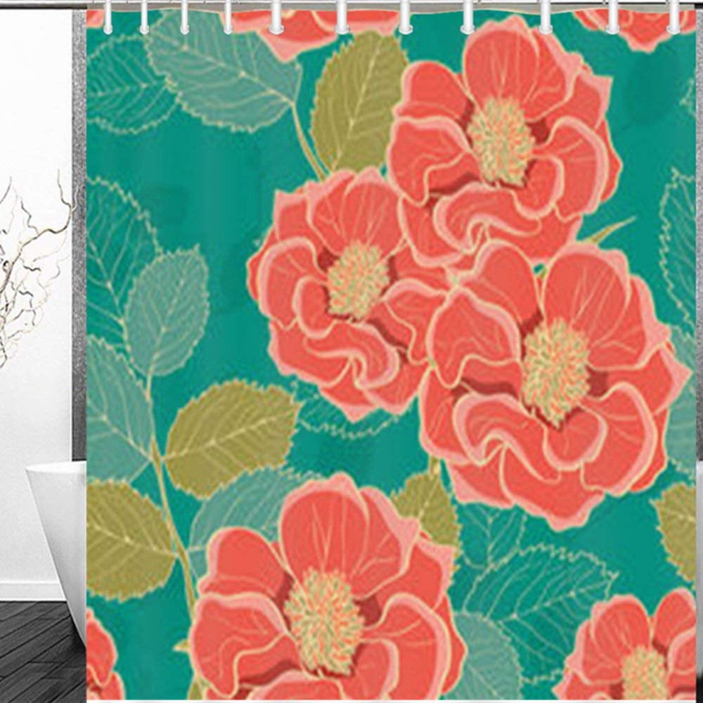 WOPOP Floral Handdrawn Flowers Retro Colored Textures Nature Vintage