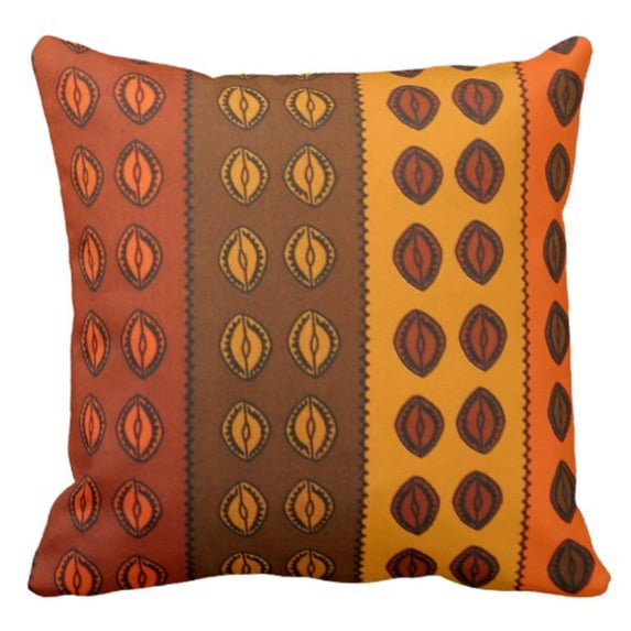 WOPOP Floral Prints African Ethnic Style Orange Styles Pillowcase Cover 16x16 inch