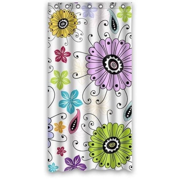 WOPOP Floral Shower Curtain 36x72 inches