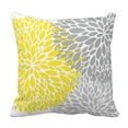 thumbnail image 1 of WOPOP Flower Modern Yellow and Grey Floral Dahlia Pillowcase Cushion Cover 20x20 inches, 1 of 1