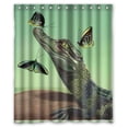 thumbnail image 1 of WOPOP Funny Crocodile Kiss Butterfly Waterproof Bathroom Fabric Shower Curtain 60x72 inches, 1 of 1