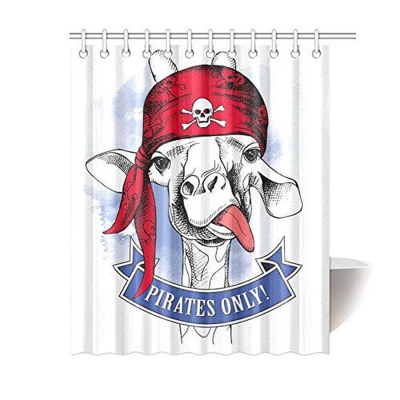 WOPOP Funny Giraffe Art Home Decor 60x72 Inches Polyester Fabric Shower Curtain Bathroom Sets