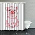 thumbnail image 1 of WOPOP Funny Pig Cute Watercolor Shower Curtain Polyester Bathroom Curtain 60x72 inches, 1 of 1