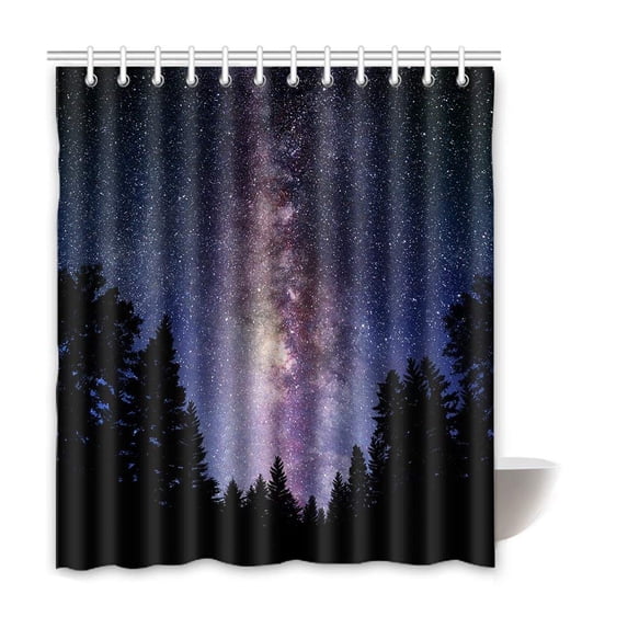 WOPOP Galaxy Waterproof Polyester Bathroom Shower Curtain 60x72 Inches
