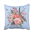 thumbnail image 1 of WOPOP Gentle Spring Floral Bouquet With Roses Hyacinths Butterfly And Wild Flowers In Vintage Pillowcase Pillow Cover 16x16 inches, 1 of 1