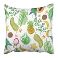 thumbnail image 1 of WOPOP Green Aloha Watercolor Painting with Tropical Fruits and Flowers Leaves Botanical Dragon Exotic Pillowcase 20x20 inch, 1 of 1