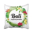 thumbnail image 1 of WOPOP Green Exotic Emblem With Design And Tropical Flowers And Plants Paradise Bali Island Bar Pillowcase Cover 20x20 inch, 1 of 1