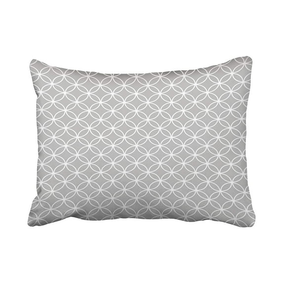 WOPOP Grey Geometric Circles Pillowcase Cushion Cover 20x30 inch