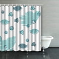 thumbnail image 1 of WOPOP Hand Drawn Doodle Sea Nautical Seamless Art Paintings Shower Curtains Bathroom Curtain 66x72 Inch, 1 of 1