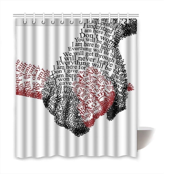 WOPOP Hand Waterproof Polyester Bathroom Shower Curtain 60x72 Inches