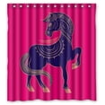 thumbnail image 1 of WOPOP Horse Pink Background Waterproof Bathroom Fabric Shower Curtain 66x72 inches, 1 of 1