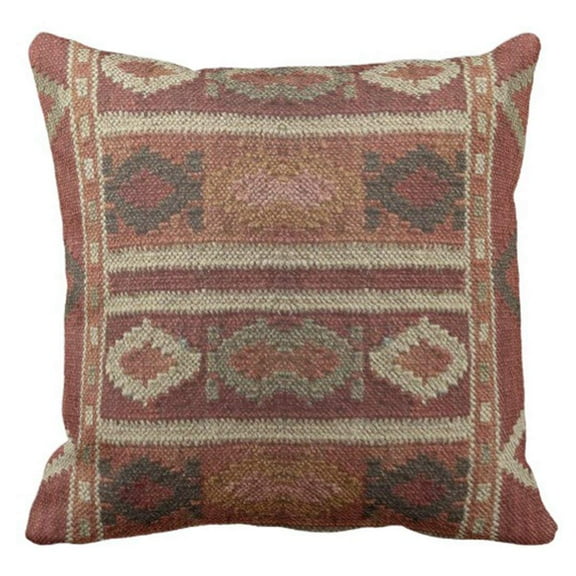 WOPOP Ikat Kilim Tapestry Earth Colors Print Pillowcase Cover 20x20 inch