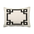 thumbnail image 1 of WOPOP Ivory And Black Greek Key Border Pillowcase Cushion Cover 20x30 inch, 1 of 1