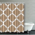 thumbnail image 1 of WOPOP Moroccan Quatrefoil Camel Brown Bathroom Shower Curtain 60x72 inches, 1 of 4