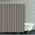 thumbnail image 1 of WOPOP Moroccan Quatrefoil Pattern Tan Bathroom Shower Curtain 60x72 inches, 1 of 4