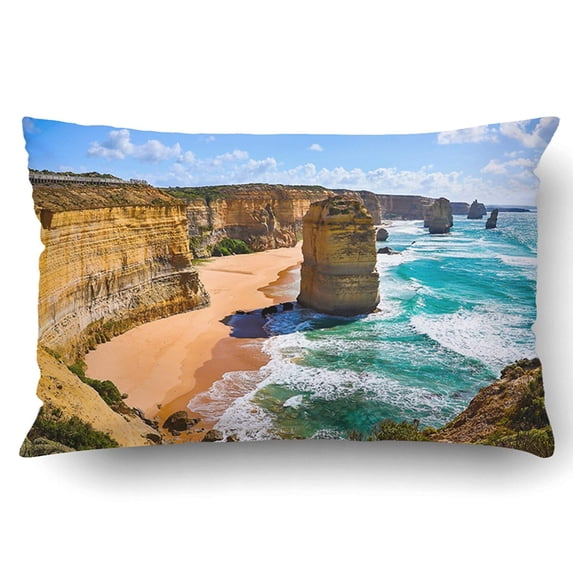 WOPOP Mountain Beach Landscape Pillowcase Pillow Cushion Cover 20x30 inch