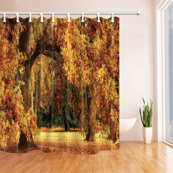 WOPOP Natural Lover Autumn Fall Forest Polyester Fabric Bathroom Shower Curtain 66x72 inches