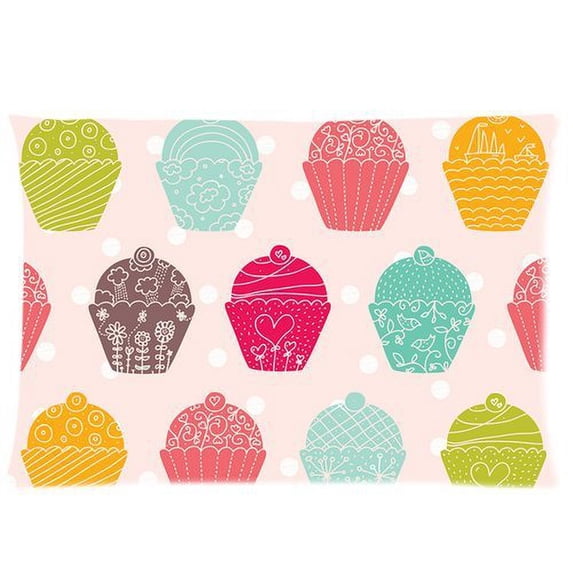 WOPOP Nature Pattern With Cakes Pillow Case 20x30 inches Two Sides Print