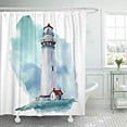 thumbnail image 1 of WOPOP Nautical Watercolor Lighthouse It s Perfect Red Drawing Nature Rock Artistic Shower Curtain Polyester Bathroom Curtain 60x72 inches, 1 of 1