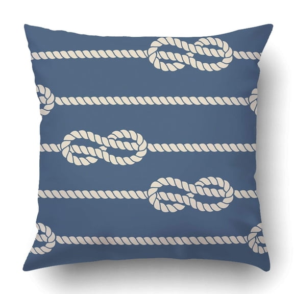 WOPOP Nautical ropes with knots pattern cord strong and string twisted Pillowcase Throw Pillow Cover Case 16x16 inches