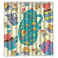 thumbnail image 1 of WOPOP Nice Printing Artistic Mug and Delicious Cakes Waterproof Polyester Fabric Shower Curtain 66x72 inches, 1 of 2