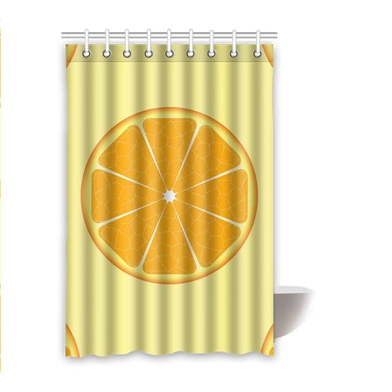 WOPOP Orange Waterproof Polyester Bathroom Shower Curtain 48x72 Inches