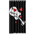 thumbnail image 1 of WOPOP Painting Guitar Rock And Roll Red Heart Waterproof Bathroom Fabric Shower Curtain 36x72 inches, 1 of 1