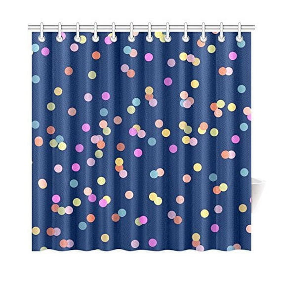 WOPOP Playful Polka Dots Bathroom Waterproof Fabric Shower Curtain 66x72 inches