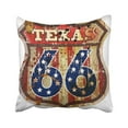 thumbnail image 1 of WOPOP Red Famous Route Sixty Six Road Sign Texas Retro Style American Classic Cracked Emblem Pillowcase Cover 20x20 inch, 1 of 1