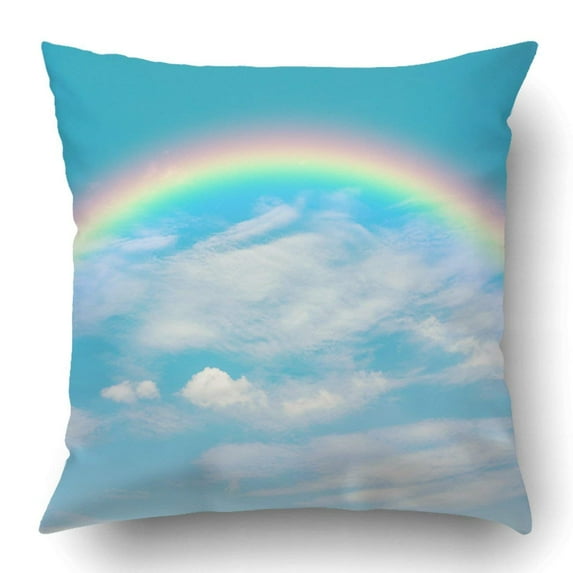 WOPOP Retro Sky With Rainbow Pillowcase Pillow Cushion Cover 18x18 inch