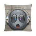 thumbnail image 1 of WOPOP Smiley Face with Headphones Painting Cushion Cover Throw Pillow Case Sofa Home Decor Two Sides Printings 18x18 inches, 1 of 1