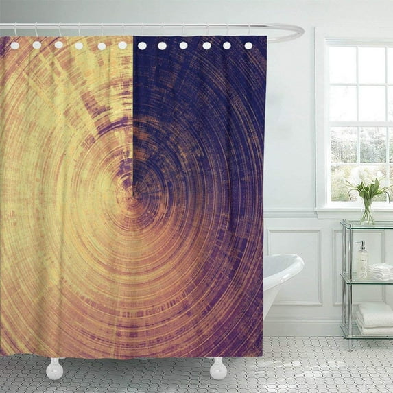 WOPOP Spherical Scratched Vintage with Different Color Patterns Yellow Beige Brown Blue Red Orange Purple Shower Curtain 60x72 inch