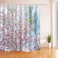 thumbnail image 1 of WOPOP Spring Flowers Decor Cherry Blossoms with Green Leaves Polyester Fabric Bathroom Shower Curtain 66x72 inches, 1 of 1