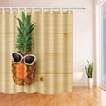 thumbnail image 1 of WOPOP Tropical Fruit Decor Fashion Pineapple with Sunglasses in Wood Polyester Fabric Bathroom Shower Curtain 66x72 inches, 1 of 1