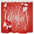 thumbnail image 1 of WOPOP Valentine's Day Festivalfor Lollipop Gift Box Ring Candles Confetti in Red for Love Polyester Fabric Bathroom Shower Curtain 66x72 inches, 1 of 1