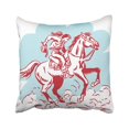 thumbnail image 1 of WOPOP Vintage Cowgirl From The Wild West Holding Her Hat And Riding Galloping Horse Kicking Up Pillowcase Pillow Cover 18x18 inches, 1 of 1