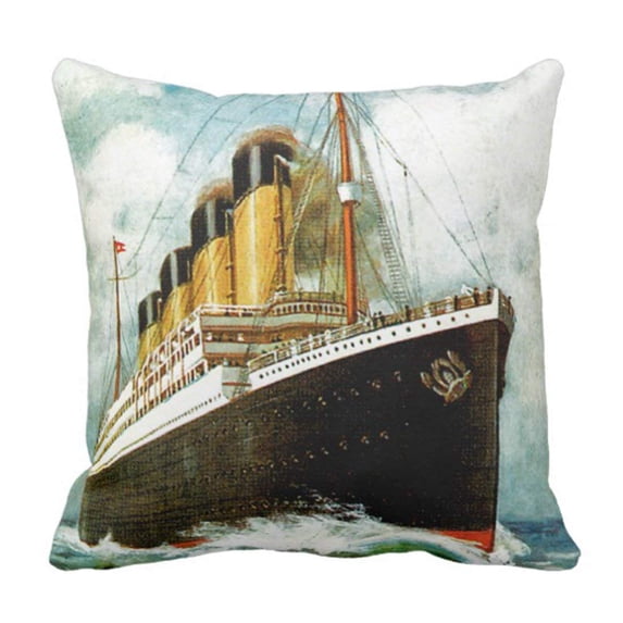 WOPOP Vintage Ocean Rms Titanic Liner Pillowcase Cushion Cover 20x20 inches