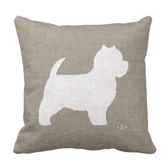 WOPOP West Highland White Terrier Westie Silhouette Pillowcase 18x18 inch