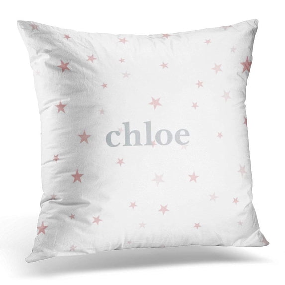 WOPOP White Grey Twinkle Star Pink Baby Girl Nursery Bedding Pillowcase Cover 20x20 inch