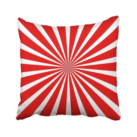 WOPOP White Starburst Red Radial White Beam Beautiful Circular Clean Color Effect Flare Pillowcase 18x18 inch